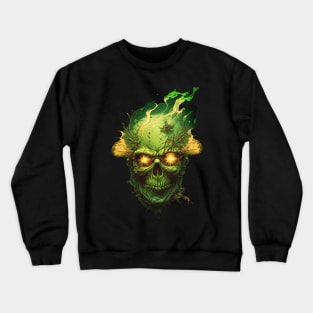 Green Horror Skull Crewneck Sweatshirt